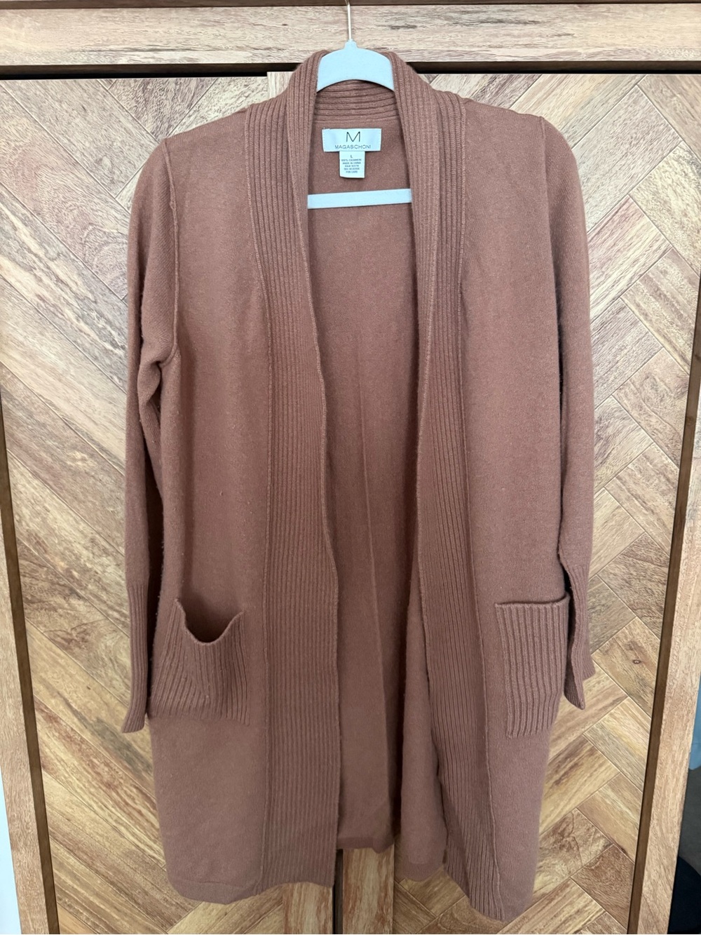Magaschoni Open-Front Long Cashmere Cardigan